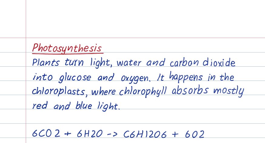 Handwritten notes with a red underlined heading