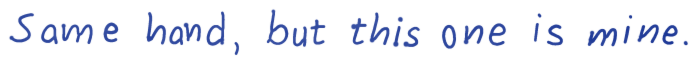The same sentence in a personal variant