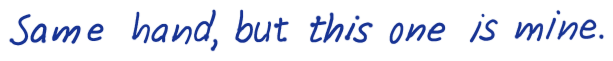 The same sentence in another personal variant