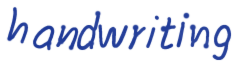 The word handwriting written six times, each slightly different